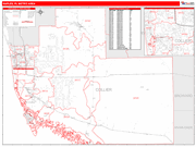 Naples-Immokalee-Marco Island Metro Area Wall Map Red Line Style